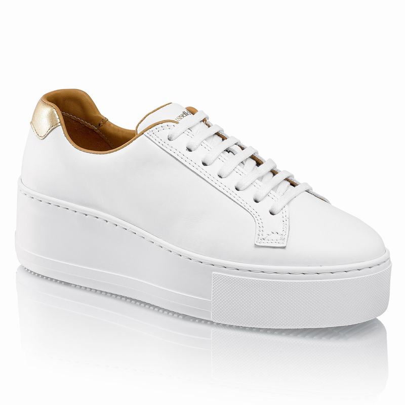 Trampki na Platformie Russell And Bromley Park Life Damskie Białe | GMK4889RA