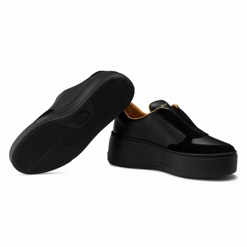 Trampki na Platformie Russell And Bromley Park Ave Damskie Czarne | ICF3984IJ