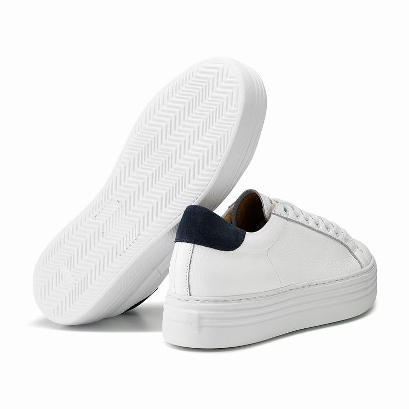 Trampki na Platformie Russell And Bromley Saturn Damskie Białe | JLF6830KF