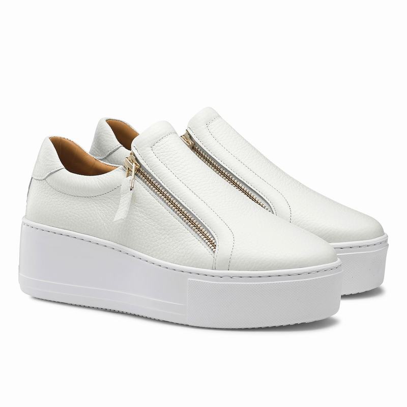 Trampki na Platformie Russell And Bromley Doublepark Damskie Białe | KET513EQ
