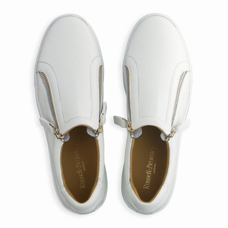 Trampki na Platformie Russell And Bromley Doublepark Damskie Białe | KET513EQ
