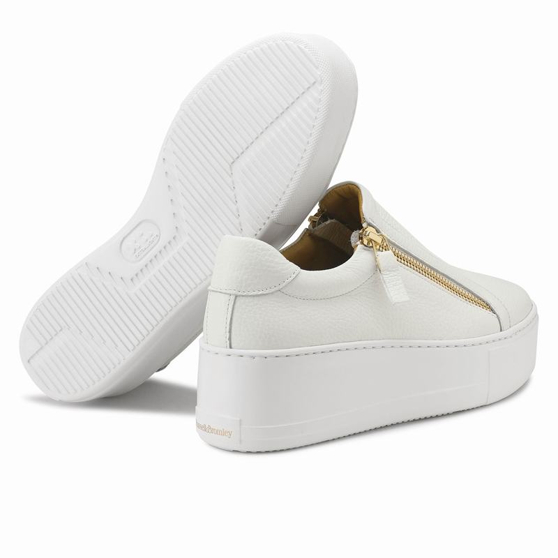 Trampki na Platformie Russell And Bromley Doublepark Damskie Białe | KET513EQ