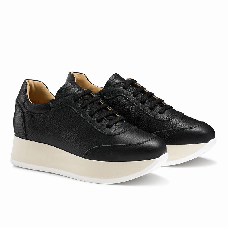Trampki na Platformie Russell And Bromley Throwback Damskie Czarne | NAA9115RR