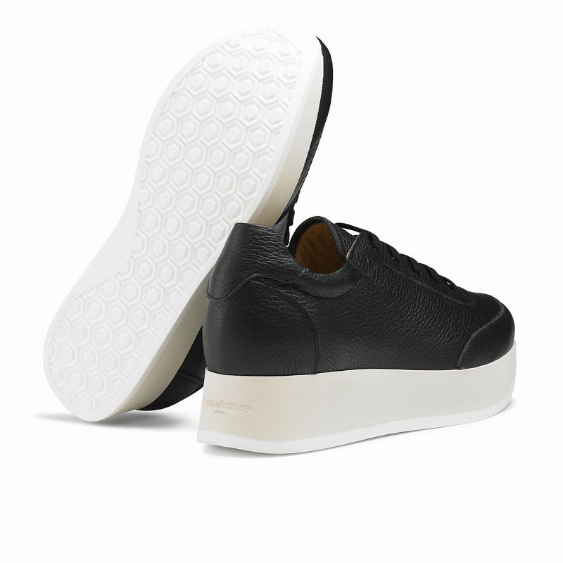 Trampki na Platformie Russell And Bromley Throwback Damskie Czarne | NAA9115RR