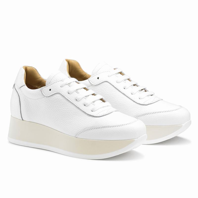 Trampki na Platformie Russell And Bromley Throwback Damskie Białe | OEC5489VC