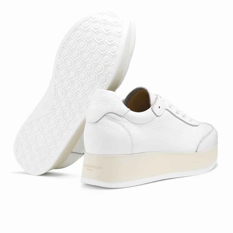 Trampki na Platformie Russell And Bromley Throwback Damskie Białe | OEC5489VC