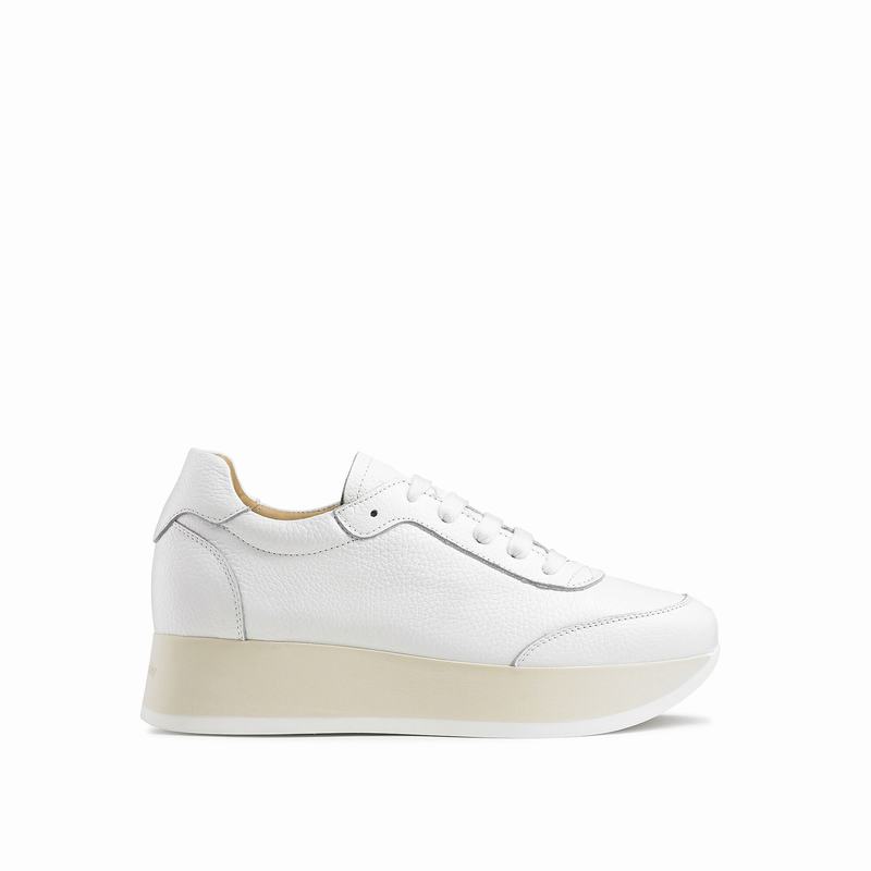 Trampki na Platformie Russell And Bromley Throwback Damskie Białe | OEC5489VC