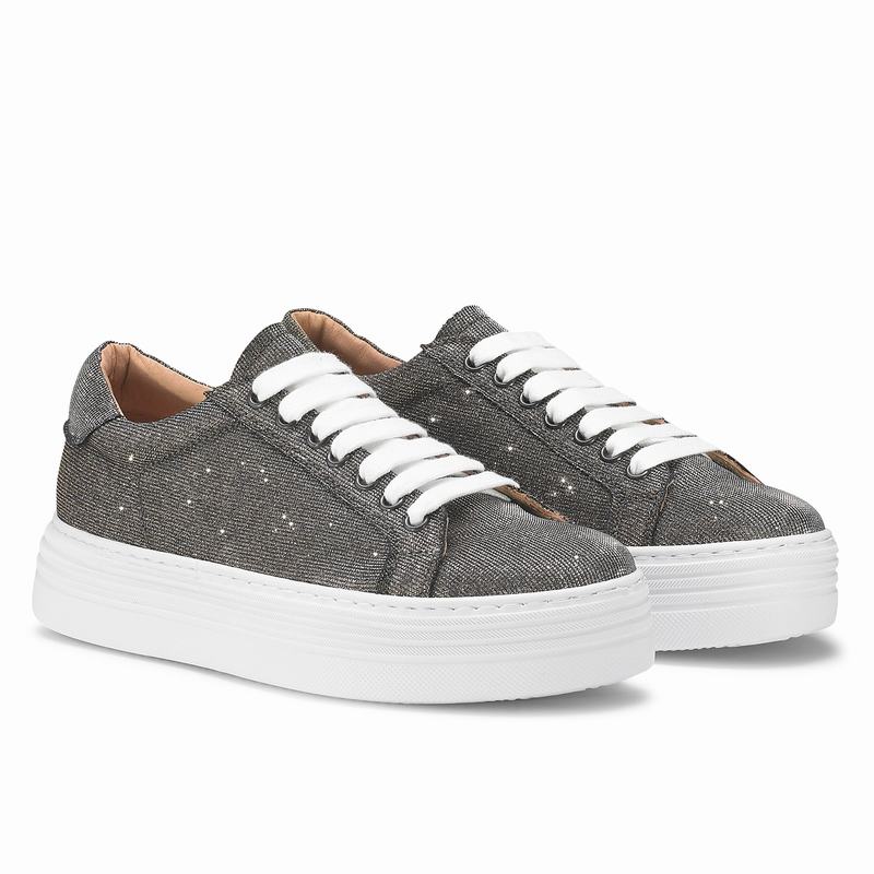 Trampki na Platformie Russell And Bromley Saturn Damskie Metallic | OVU2938SS