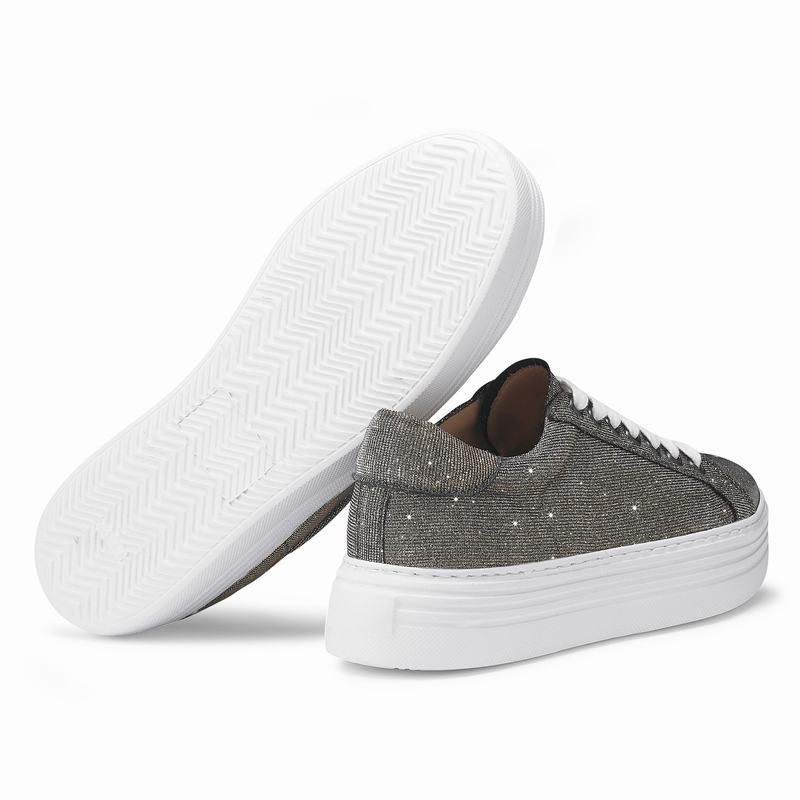 Trampki na Platformie Russell And Bromley Saturn Damskie Metallic | OVU2938SS