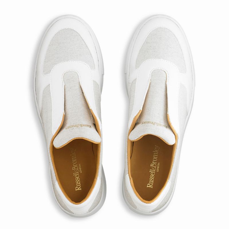 Trampki na Platformie Russell And Bromley Park Ave Damskie Kremowe Białe | TMT2018DL
