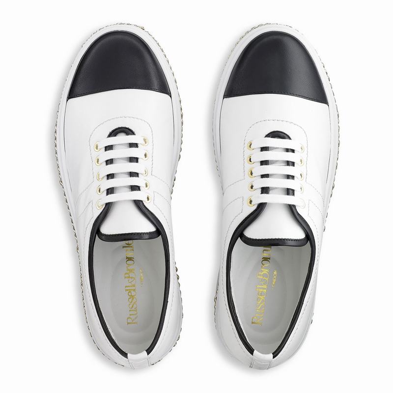 Trampki na Platformie Russell And Bromley Chainline Damskie Białe | VXZ5891BF