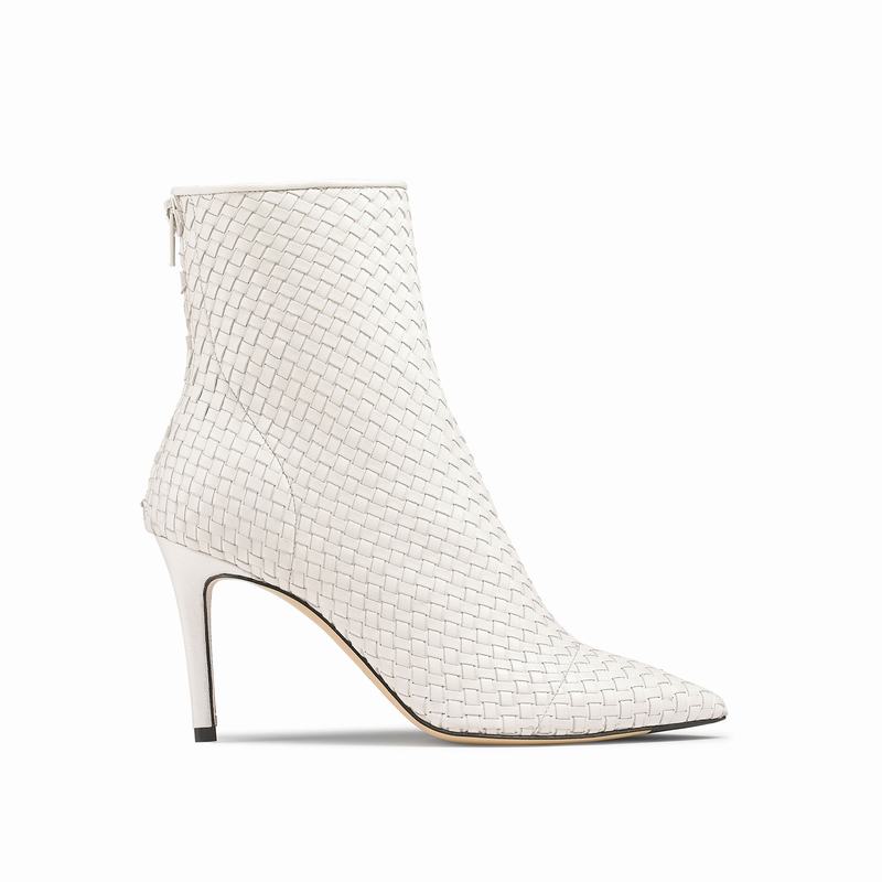 Trzewiki Russell And Bromley 85bootiehi Damskie Kremowe Białe | GMA4741CF