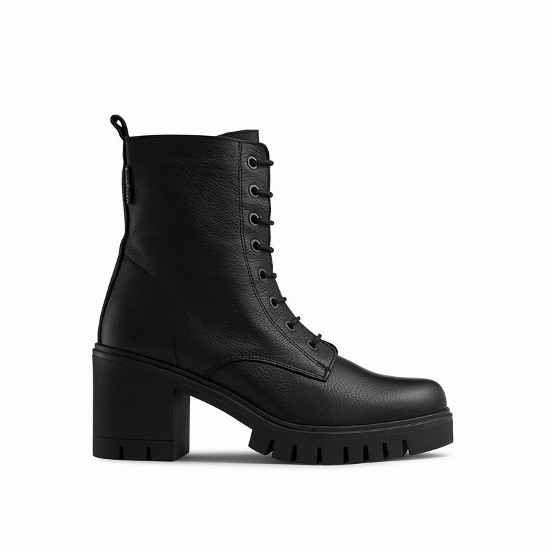 Trzewiki Russell And Bromley Combat Hi Damskie Czarne | BEJ5129NH