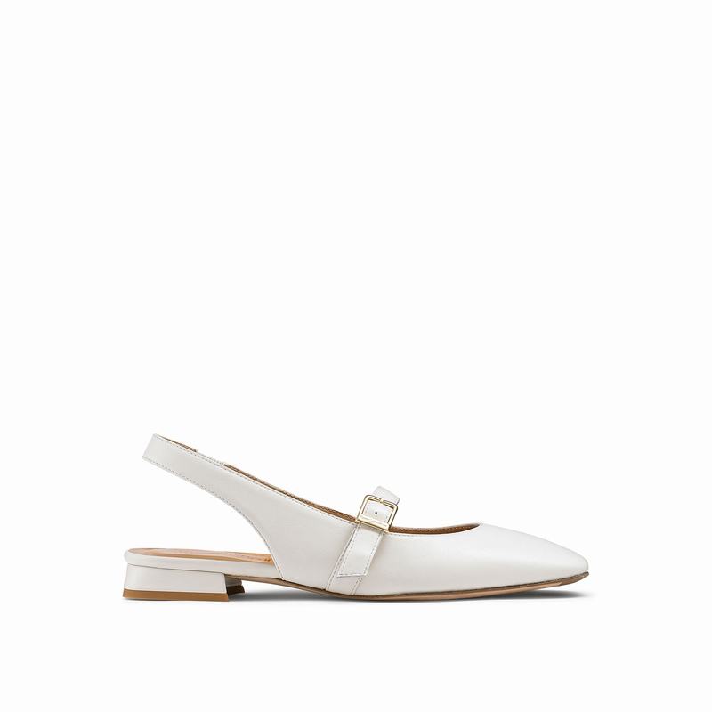 Baletki Russell And Bromley Miss Mary Damskie Kremowe Białe | ZGQ778YO