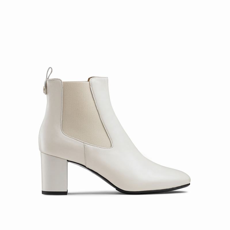 Buty Chelsea Russell And Bromley Beetle Damskie Kremowe Białe | SJD922BR