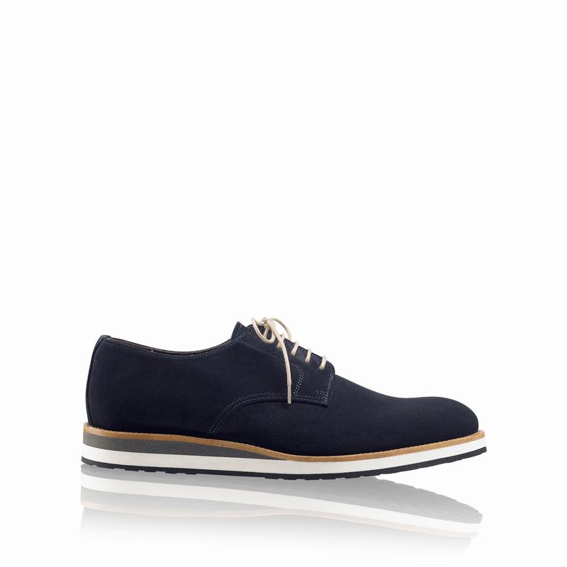 Buty Derby Russell And Bromley Passport Męskie Niebieskie | FZR9221ZT