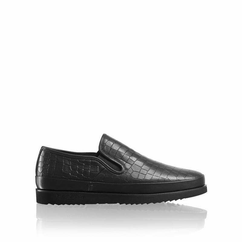 Buty Slip On Russell And Bromley Sanmarino Męskie Czarne | FIU2357SC