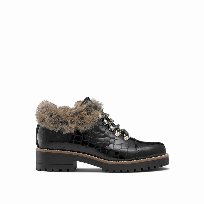 Kozaki Sznurowane Russell And Bromley Icelander Damskie Czarne | WXB9321AU