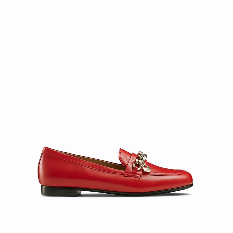 Mokasyny Russell And Bromley Chitchat Damskie Czerwone | VZK4310FG