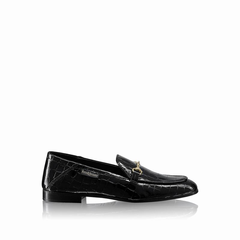 Mokasyny Russell And Bromley Loafer Damskie Czarne | RXB717EX