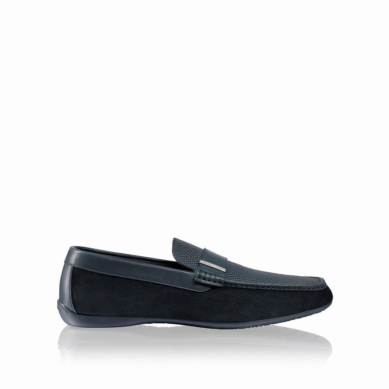 Mokasyny Russell And Bromley Yoga Męskie Niebieskie | PDZ9462TY