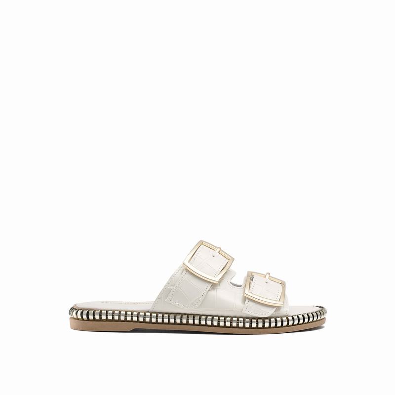 Sandały Russell And Bromley Gold Mine Damskie Białe | YIY9349AY