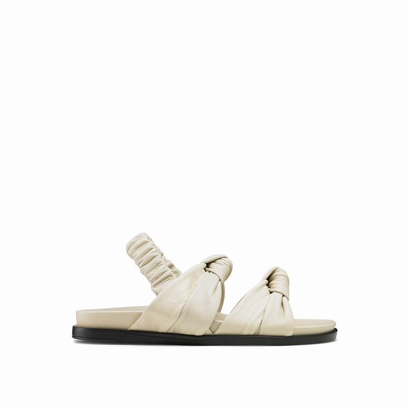 Sandały Russell And Bromley Knottie Damskie Kremowe Białe | BPF9979KK
