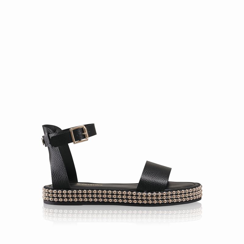 Sandały na Koturnie Russell And Bromley Gold Coast Damskie Czarne | HEH1157GZ