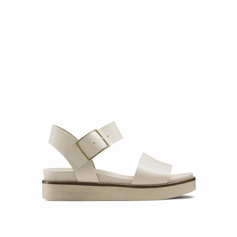 Sandały na Koturnie Russell And Bromley Boston Damskie Kremowe Białe | LUD9760ID