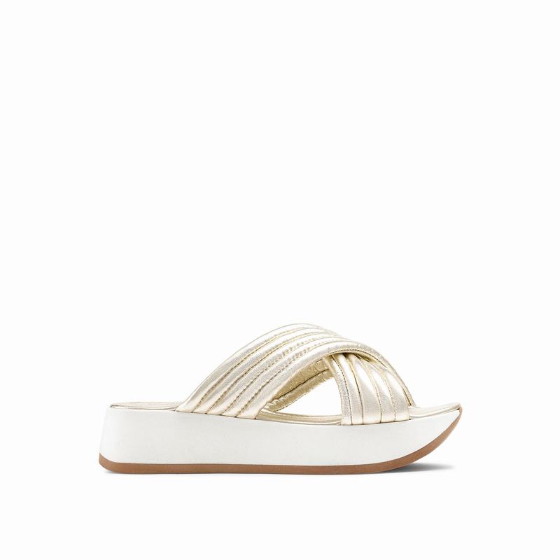 Sandały na Koturnie Russell And Bromley Site See Damskie Metallic | PNC3642DH