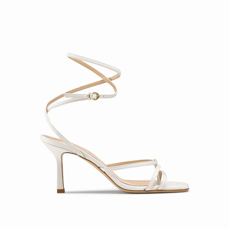 Sandały na Obcasie Russell And Bromley Martini Damskie Kremowe Białe | DOG5053BY