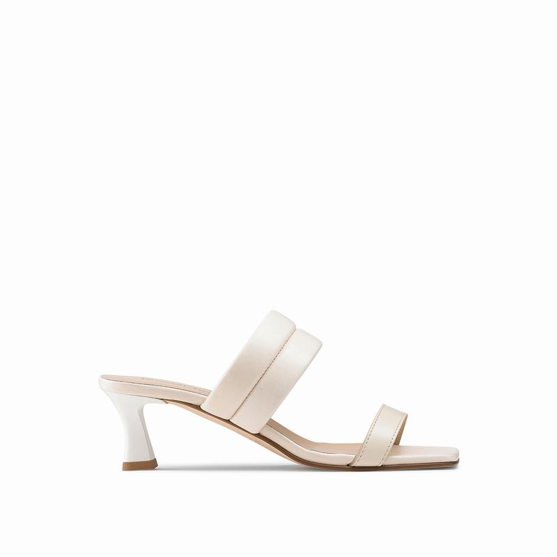 Sandały na Obcasie Russell And Bromley Two Step Damskie Kremowe Białe | TOT2655XR
