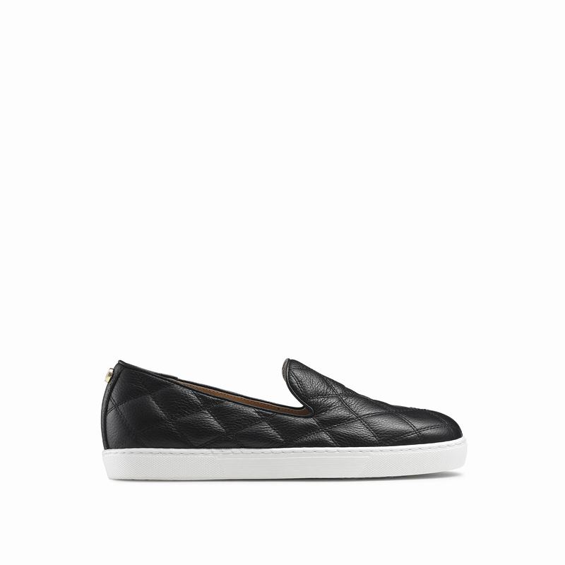 Trampki Slip On Russell And Bromley Casaquilt Damskie Czarne | VKZ4381NK