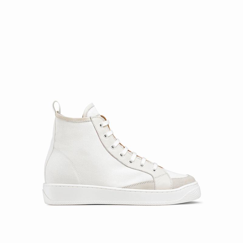 Trampki Wysokie Russell And Bromley Homerun Damskie Białe | XIT223MM